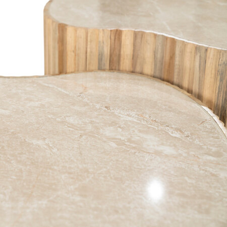 By-Boo Scandinavische Japandi salontafel Nice set van 2 naturel