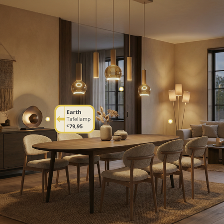 BelaLuz Shop the look Earthy Elegance lampenset voor woonkamer en eetkamer