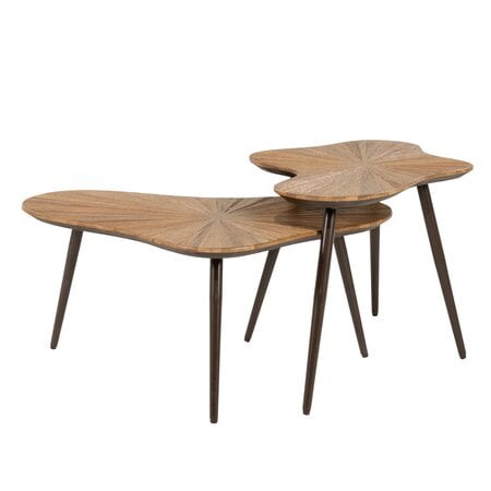 By-Boo Moderne salontafel Loma set van 2 teakhout