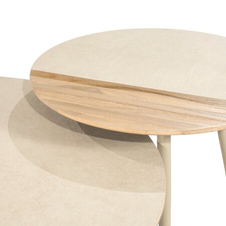 By-Boo Scandinavische salontafel set van 2 Diago van teakhout & keramiek