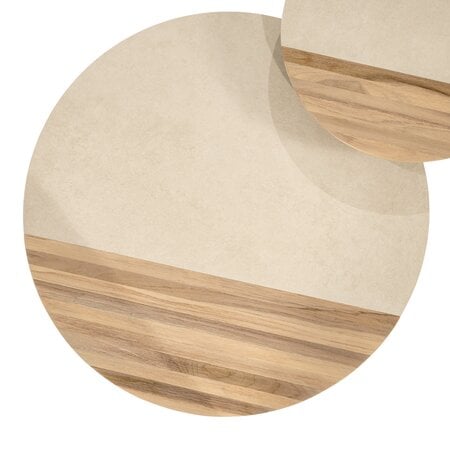 By-Boo Scandinavische salontafel set van 2 Diago van teakhout & keramiek