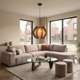 Hanglamp Jessica 1-lichts small walnut