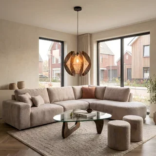 Hanglamp Jessica 1-lichts small walnut