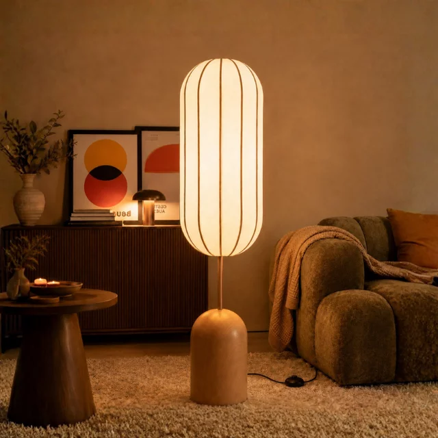 Vloerlamp Cocoon 1-lichts bruin