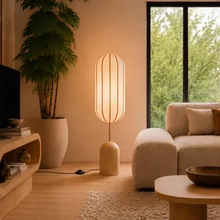 Vloerlamp Cocoon 1-lichts naturel