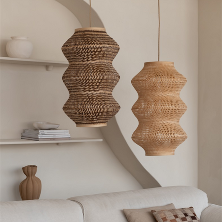 GOOD & MOJO Ibiza stijl hanglamp Barbados 1-lichts naturel bruin