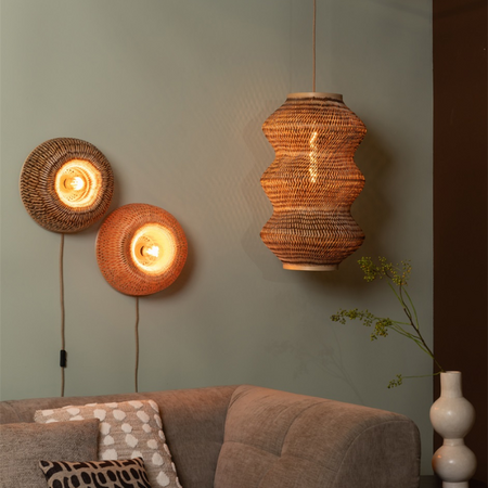 GOOD & MOJO Ibiza stijl hanglamp Barbados 1-lichts naturel bruin