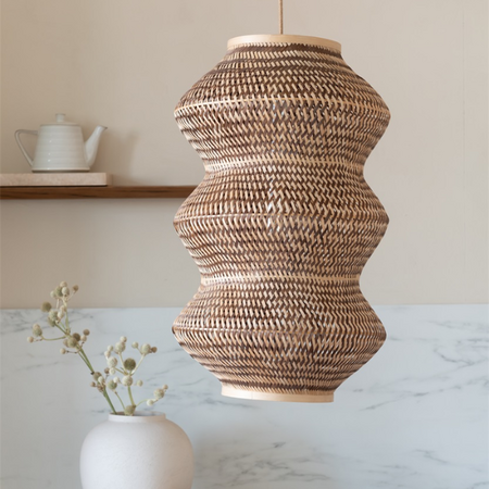 GOOD & MOJO Ibiza stijl hanglamp Barbados 1-lichts naturel bruin
