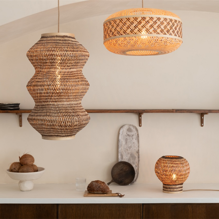 GOOD & MOJO Ibiza stijl hanglamp Barbados 1-lichts naturel bruin