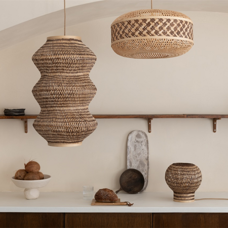 GOOD & MOJO Ibiza stijl hanglamp Barbados 1-lichts naturel bruin