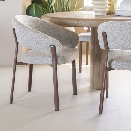 By-Boo Japandi eetkamerstoel Sedia brown met armleuning