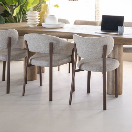 By-Boo Japandi eetkamerstoel Sedia brown met armleuning