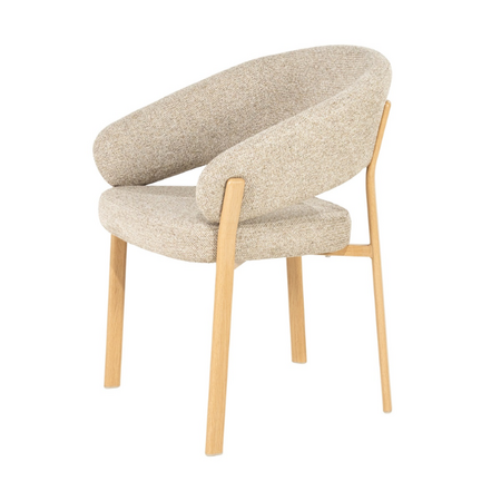 By-Boo Scandinavische eetkamerstoel Sedia natural met armleuning