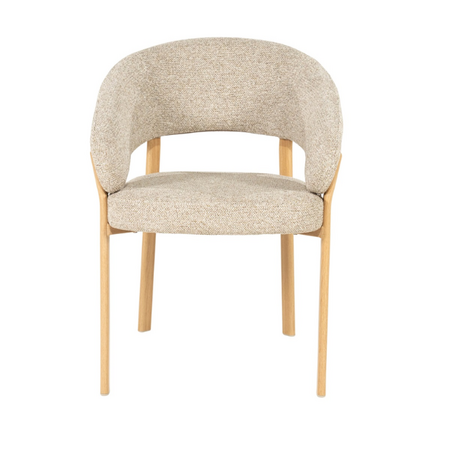 By-Boo Scandinavische eetkamerstoel Sedia natural met armleuning