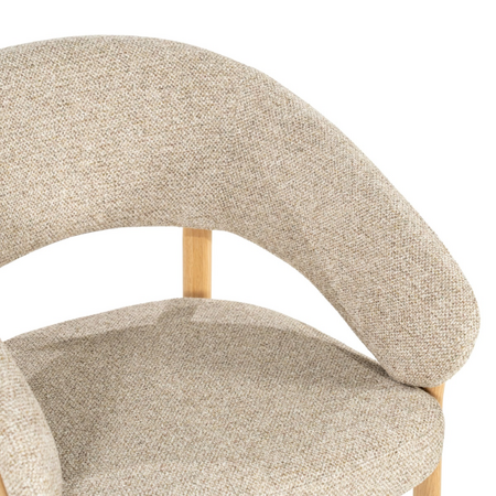 By-Boo Scandinavische eetkamerstoel Sedia natural met armleuning