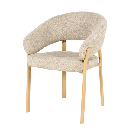 By-Boo Scandinavische eetkamerstoel Sedia natural met armleuning