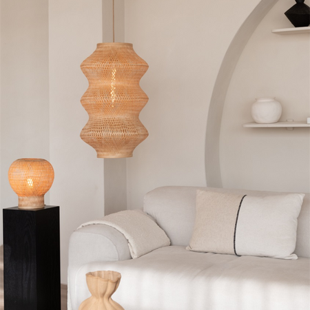 GOOD & MOJO Ibiza stijl hanglamp Barbados 1-lichts naturel