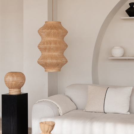 GOOD & MOJO Ibiza stijl hanglamp Barbados 1-lichts naturel