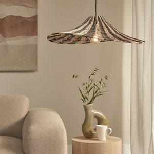GOOD & MOJO Ibiza stijl hanglamp Cuzco Ø65 cm 1-lichts naturel zwart