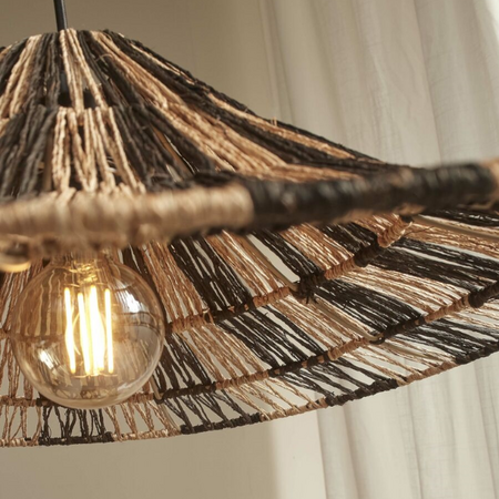 GOOD & MOJO Ibiza stijl hanglamp Cuzco Ø65 cm 1-lichts naturel zwart