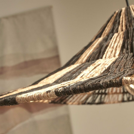 GOOD & MOJO Ibiza stijl hanglamp Cuzco Ø65 cm 1-lichts naturel zwart