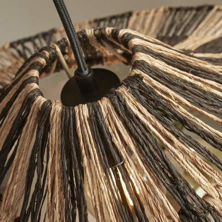 GOOD & MOJO Ibiza stijl hanglamp Cuzco Ø65 cm 1-lichts naturel zwart
