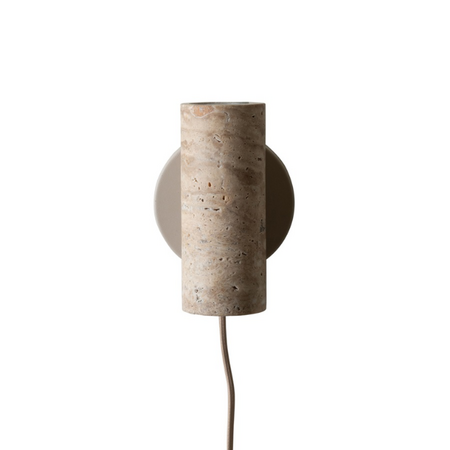 it's about RoMi Moderne Japandi wandlamp Tivoli 2-lichts travertin zand
