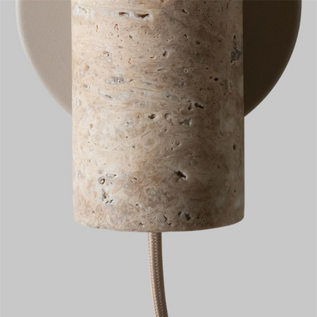 it's about RoMi Moderne Japandi wandlamp Tivoli 2-lichts travertin zand