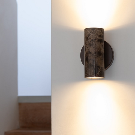 it's about RoMi Modern retro wandlamp Tivoli 2-lichts travertin bruin