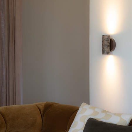 it's about RoMi Modern retro wandlamp Tivoli 2-lichts travertin bruin