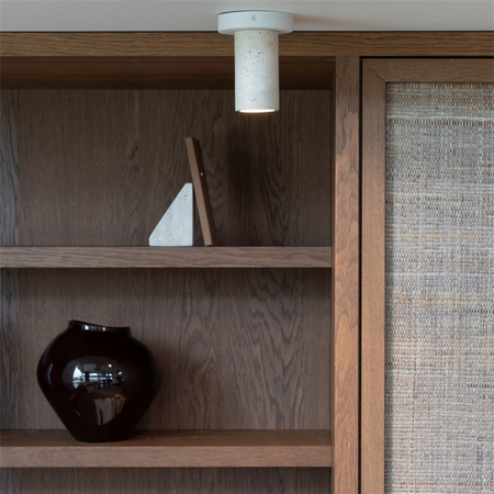 it's about RoMi Moderne Japandi plafondlamp Tivoli 1-lichts travertin wit