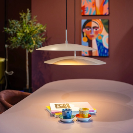 ETH Modern industriële hanglamp Sanne 1-lichts zand dim to warm Ø40 cm