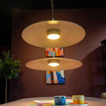 ETH Modern industriële hanglamp Sanne 1-lichts zand dim to warm Ø40 cm