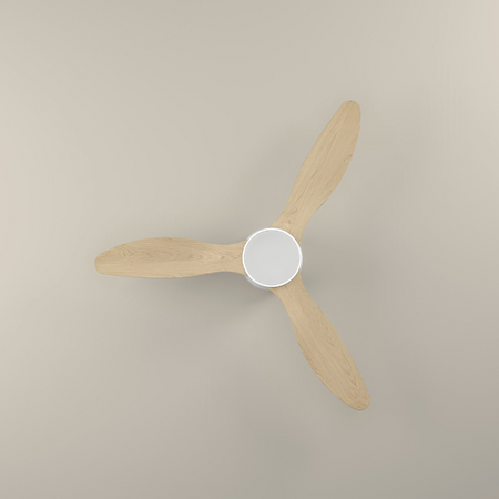 Stars of Light Modern Scandinavische plafondventilator Barac 1-lichts wit met houtlook Ø106 cm
