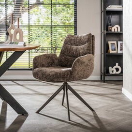Eetkamerstoel Lush draaibaar Hoven taupe bruin