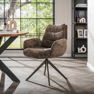 Eetkamerstoel Lush draaibaar Hoven taupe bruin