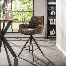 Barstoel Lush draaibaar Hoven taupe bruin