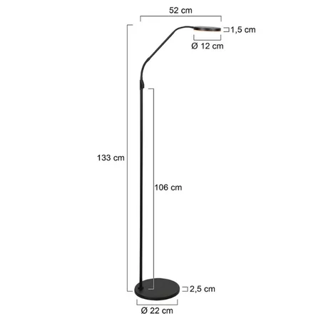 Steinhauer Moderne leeslamp Soleil 2 met afstandsbediening zwart
