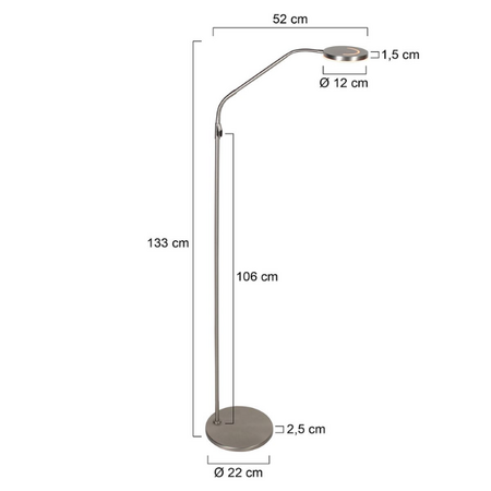 Steinhauer Moderne leeslamp Soleil 2 staal met afstandsbediening