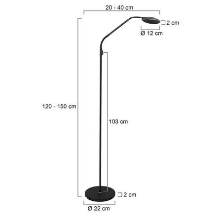 Steinhauer Moderne oplaadbare leeslamp Zenith 2 zwart met flexibele arm