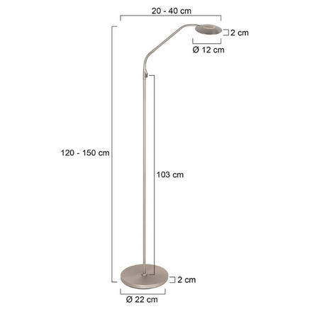 Steinhauer Moderne oplaadbare leeslamp Zenith 2 staal met flexibele arm