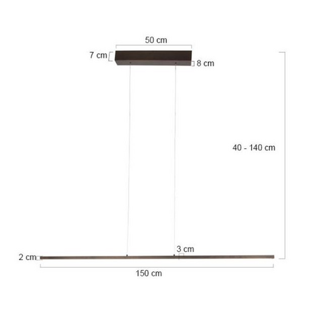 Steinhauer Moderne hanglamp Bande LED 150 cm cacao
