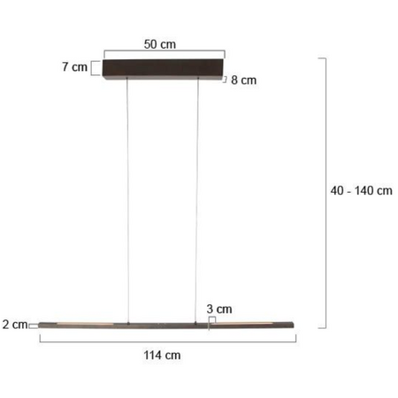 Steinhauer Moderne Hanglamp Bande LED 114 cm cacao