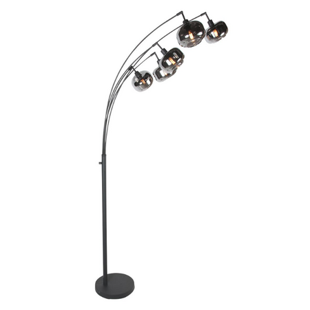 Steinhauer Moderne vloerlamp Tenebris 5-lichts smoke glas