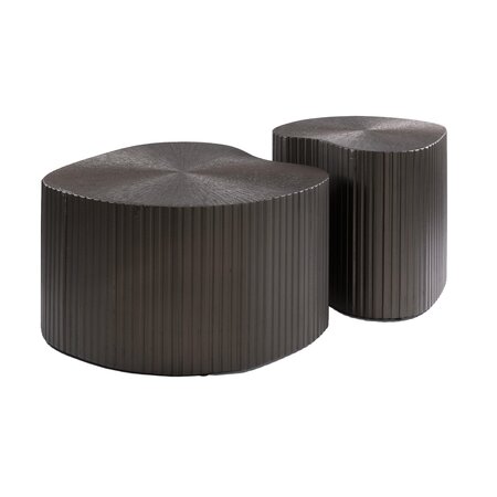 BelaLuz Industrial chique salontafel Taro 2-set brons liquid metal shamrock