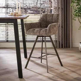Barstoel Turn draaibaar Hoven taupe brons