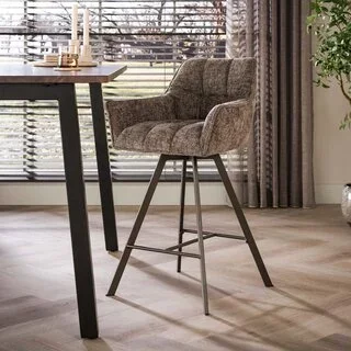 Barstoel Turn draaibaar Hoven taupe brons