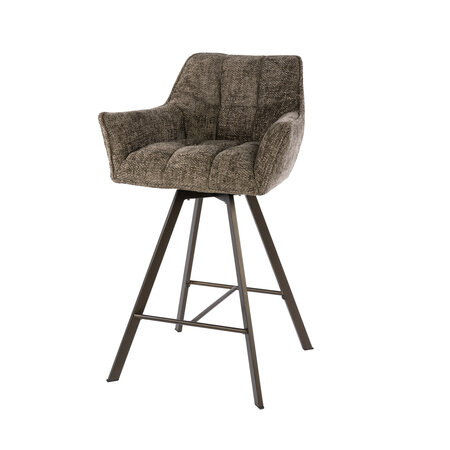 BelaLuz Moderne barstoel Turn draaibaar Hoven taupe brons