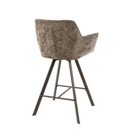 BelaLuz Moderne barstoel Turn draaibaar Hoven taupe brons
