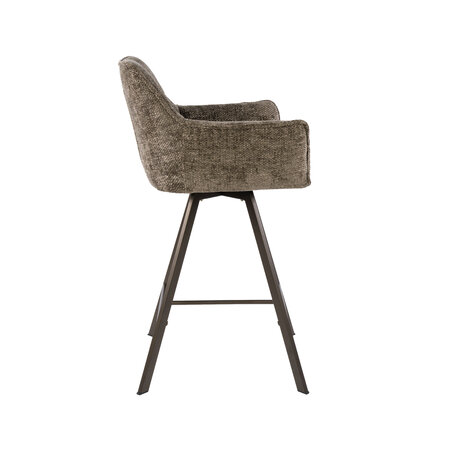BelaLuz Moderne barstoel Turn draaibaar Hoven taupe brons